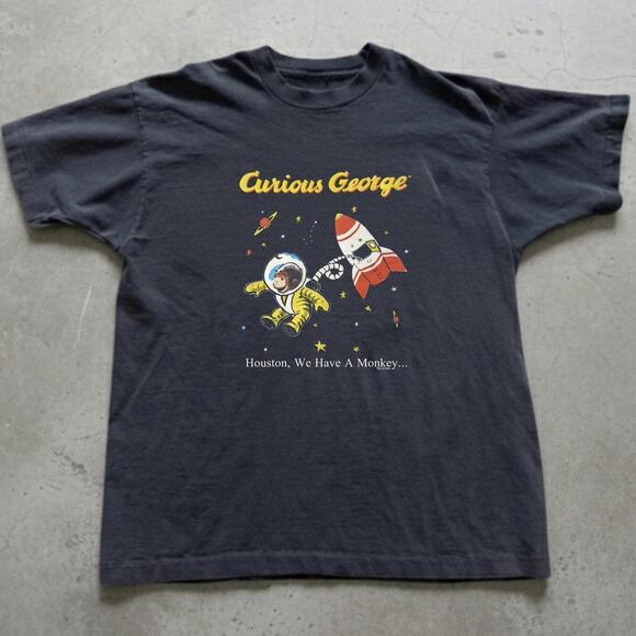 Other - Curious George Houston We Have A Monkey Grey T Shirt
